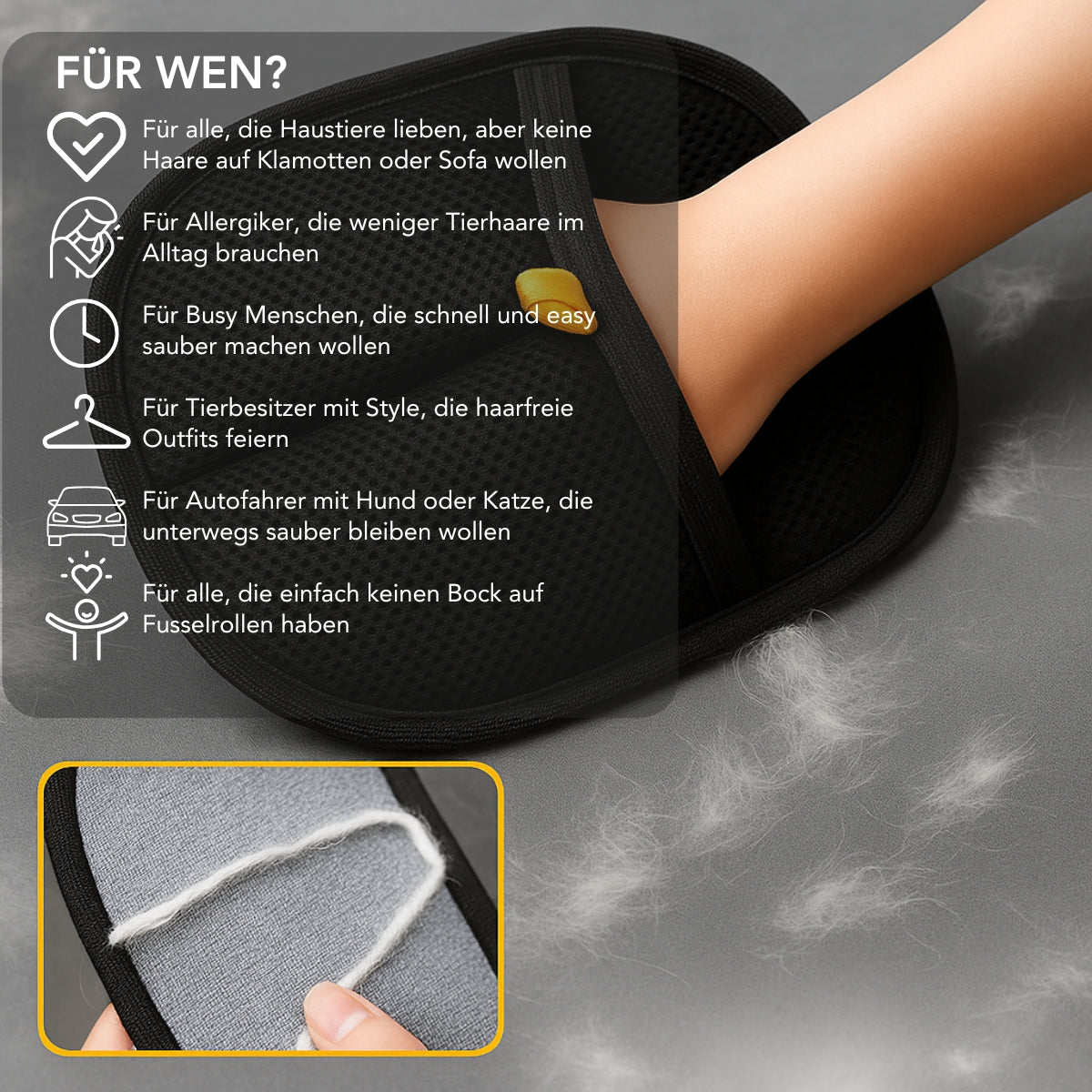 Serenosole™ Petease | Entfernt mühelos Tierhaare, Staub und Fussel in Sekunden (1+1 GRATIS)