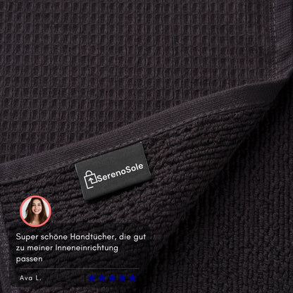 Serenosole™ VelvetVista Handtuch Schwarz | Satz von 2