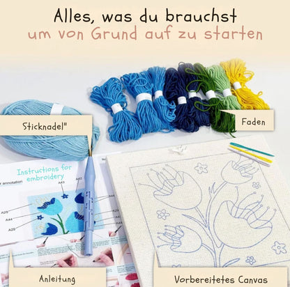 Serenosole™ ArtfulStitch | Dein kreativer Weg aus Stress &amp; Erschöpfung – Finde Ruhe, Stich für Stich | + GRATIS Komplettset