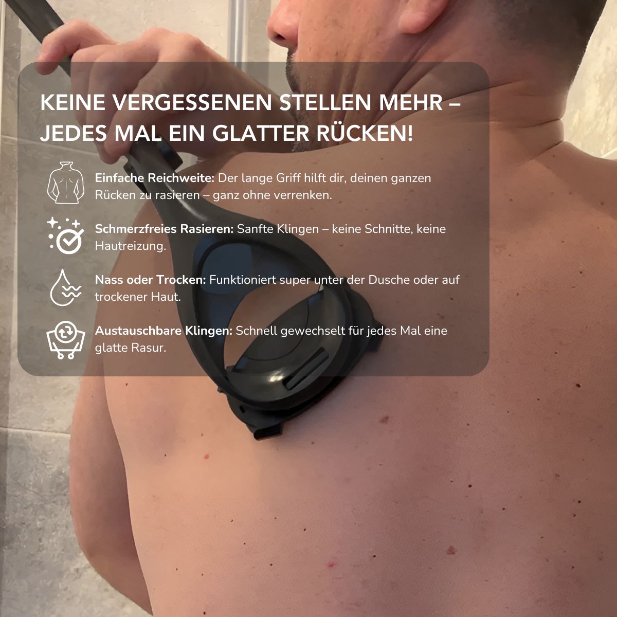 Serenosole™ GlideBack | Rasier dir deinen Rücken glatt, ganz ohne Aufwand | Bester Rückenrasierer 2025