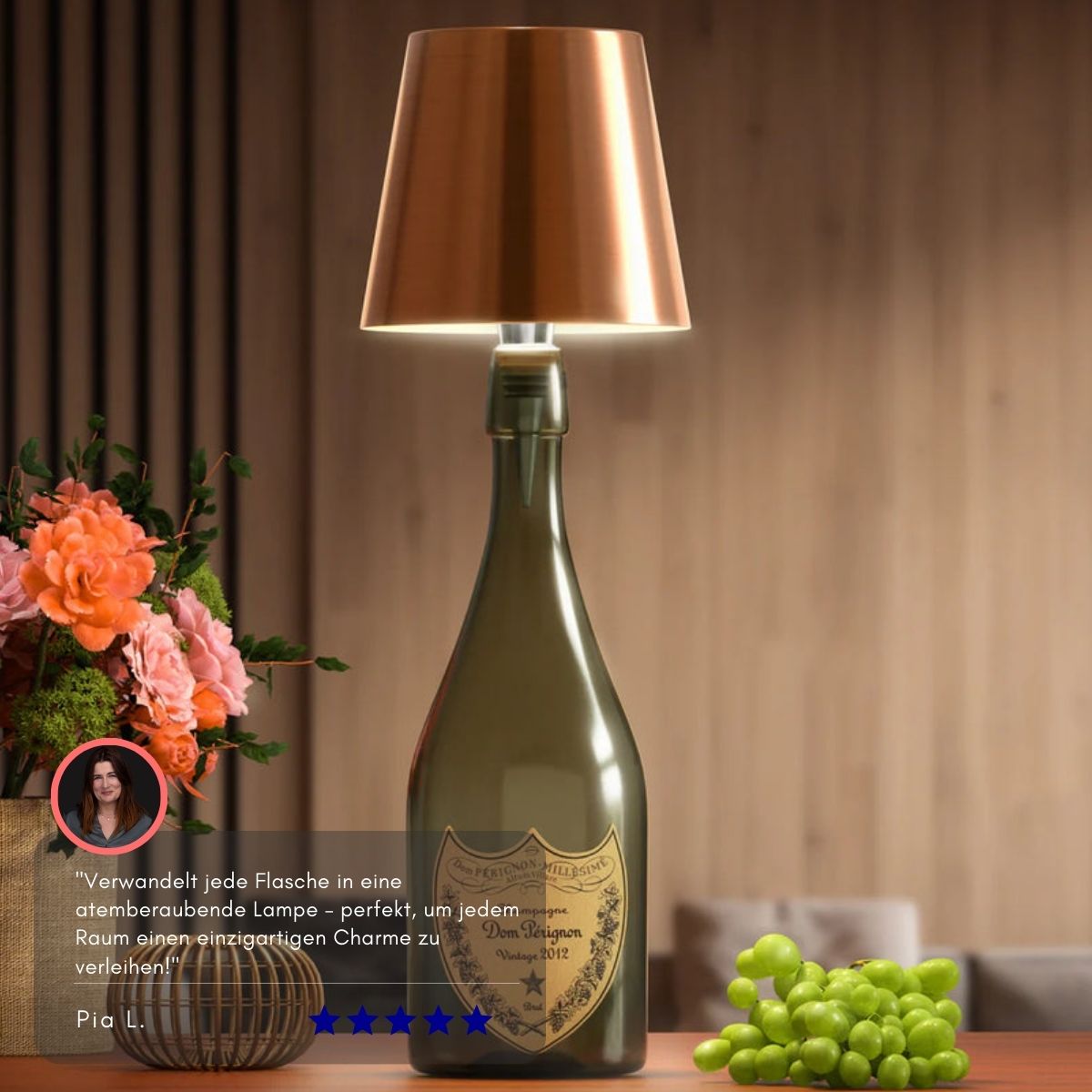 Serenosole™ BottleBright Flaschenlampe | Verwandelt jede Flasche in eine atemberaubende, kabellose Lampe | Schlaueste Leuchtflasche 2024