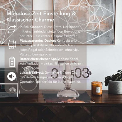 Serenosole™ ClassicFlip Klappbarer Digital-Retro-Wecker | Moderne Funktionen für einfaches Zeitmanagement | Stilvoller Wecker 2024