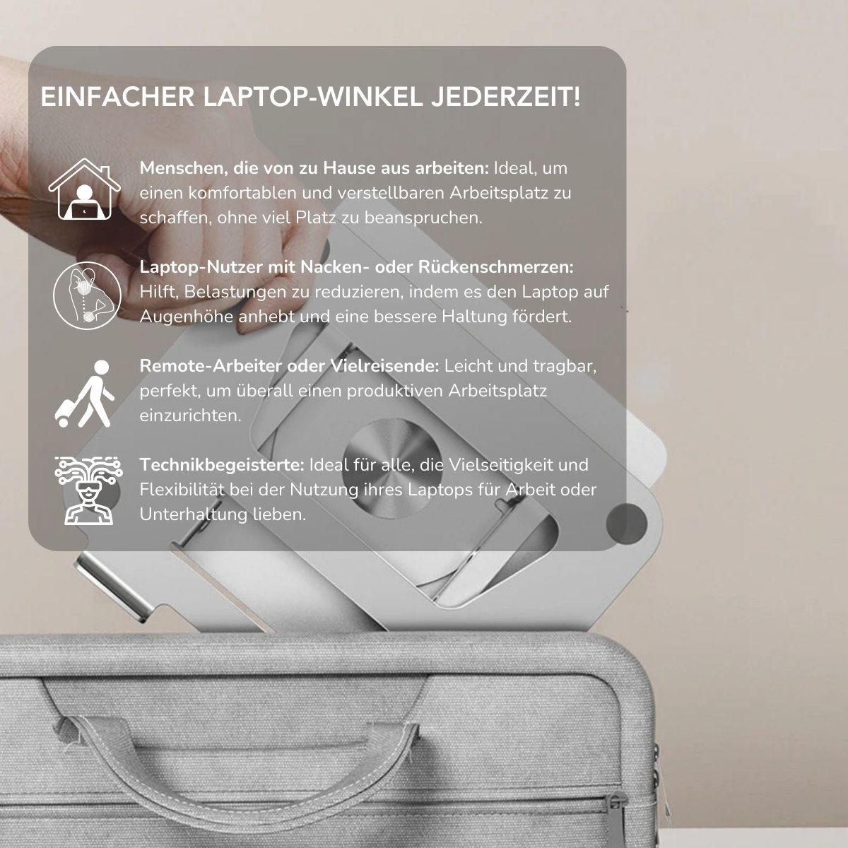 Serenosole™ DeskLift Laptop-Ständer 360 Grad | Der bequemste und vielseitigste Laptop-Setup