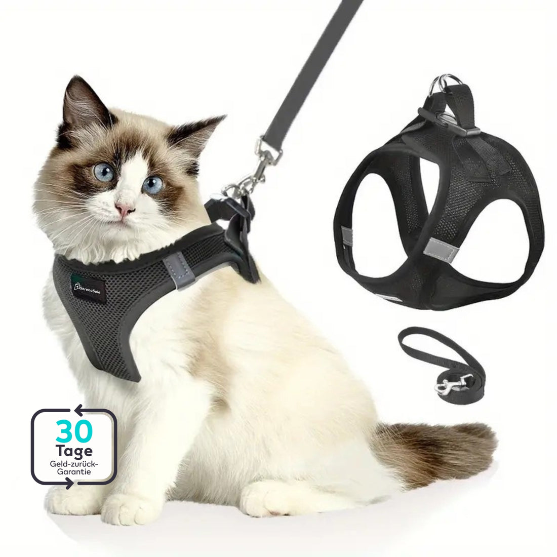 Serenosole™ CatVenture | Bequemes Anti-Ausbruch-Geschirr für Katzen | Von Tierärzten empfohlen (1+1 GRATIS)