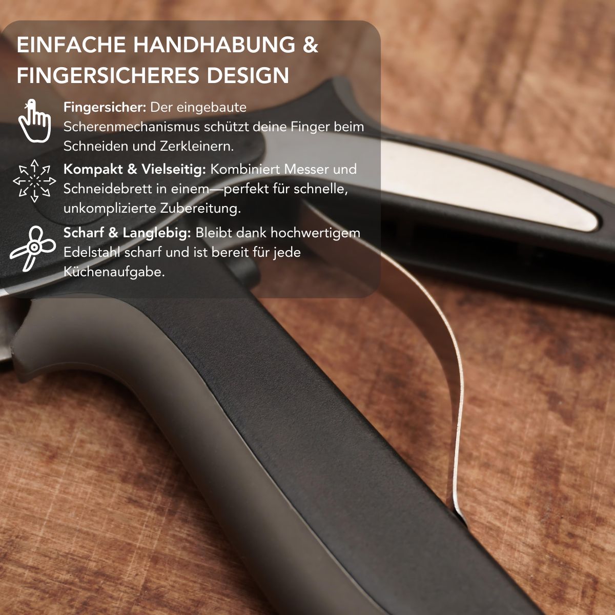 Serenosole™ CutMaster 2-in-1 Küchentool | Einfaches Schneiden &amp; Fingerschutz | Bester Küchen-Schneider 2024