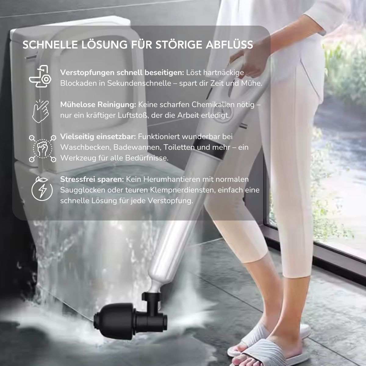 Serenosole™ DrainBlaster Turbo air pressure plunger | Beseitigt Verstopfungen in Sekunden |  Ultimativer Verstopfungs-Befreier 2024