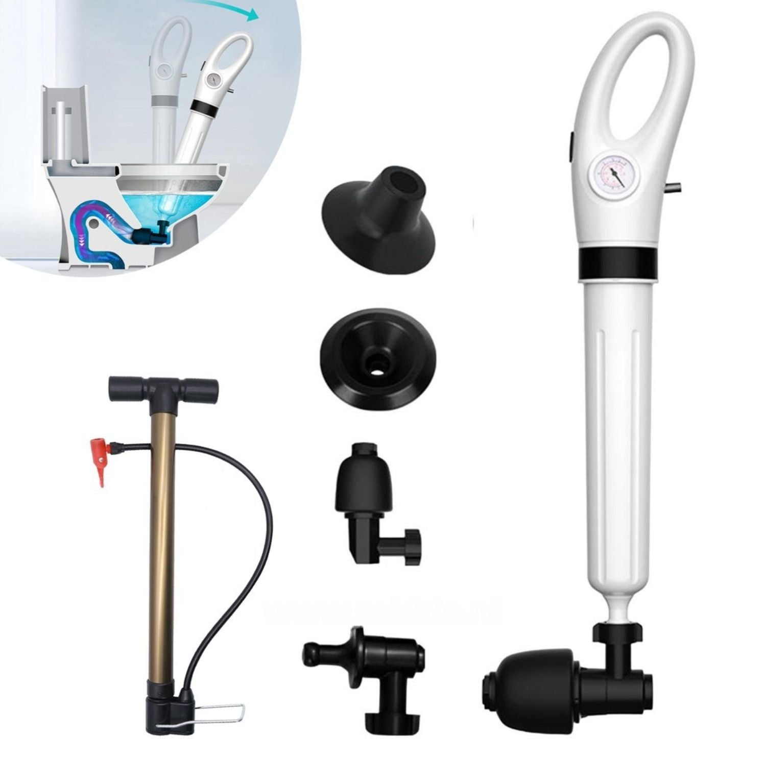 Serenosole™ DrainBlaster Turbo air pressure plunger | Beseitigt Verstopfungen in Sekunden |  Ultimativer Verstopfungs-Befreier 2024