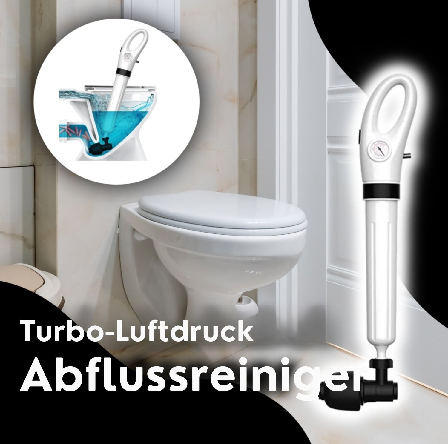 Serenosole™ DrainBlaster Turbo air pressure plunger | Beseitigt Verstopfungen in Sekunden |  Ultimativer Verstopfungs-Befreier 2024